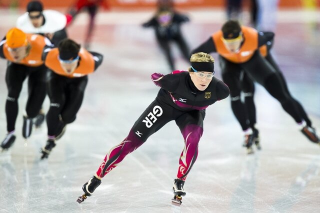 <p>
	Claudia Pechstein beim Eisschnelllauf</p>

