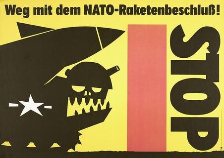<p>
	Alexander Schiel, Weg mit dem NATO-Raketenbeschluss!, 1983<br />
	57,5 x 81,4 cm</p>
