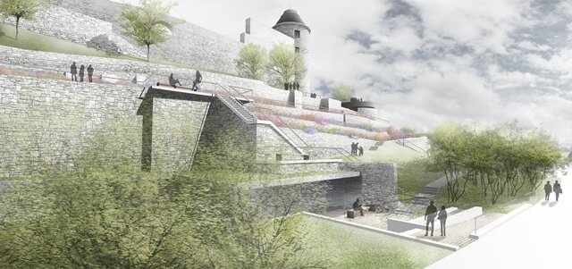 <p>
	Botschaft dort: Das Projekt Schlossterrassen steht. Nächstes Jahr sollen die Arbeiten starten.</p>
