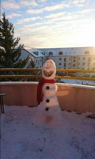 <p>Bianca Forbrig aus Waldheim schickte uns ein Bild von ihrem "Balkon-Olaf".</p>
