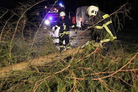 <p>Wegen umgestürzter Bäume kam es auch zu Behinderungen im Westerzgebirge, unter anderem auf der B283 zwischen Schönheide und Eibenstock.</p>
