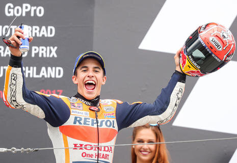 <p>Marc Márquez (Honda) feierte auf dem Kurs bei Hohenstein-Ernstthal klassenübergreifend bereits den achten Triumph nacheinander.</p>

