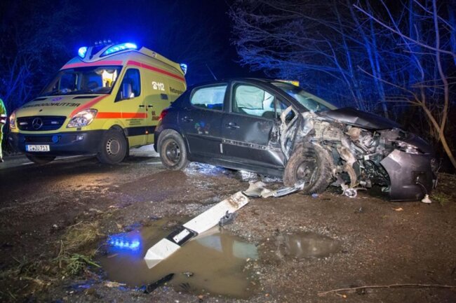 <p>Aus noch ungeklärter Ursache kam die 19-jährige Fahrerin eines Peugeot am Ortseingang Affalter nach rechts von der Fahrbahn ab.</p>
