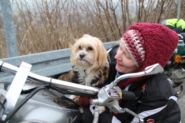 <p>Eine Teilnehmerin reiste mit Hund Amy an.</p>
