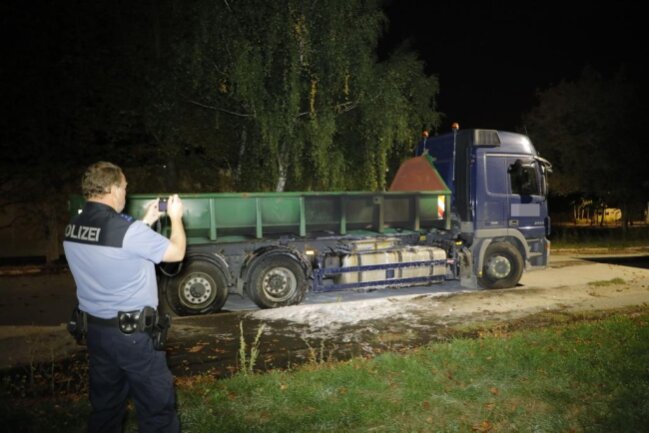 <p>Gegen 3.20 Uhr waren die Beamten zunächst über den Brand eines Lastkraftwagens Mercedes informiert worden, der auf einem Parkplatz an der Max-Müller-Straße stand.</p>
