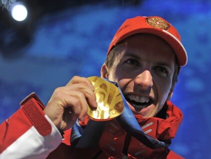 Gold auf der kleinen Schanze: Skispringer Simon Ammann (Schweiz).