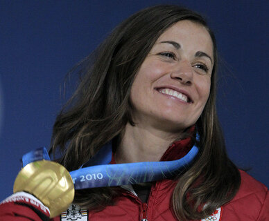 Maelle Ricker aus Kanada gewann den Snowboard-Wettbewerb der Frauen.