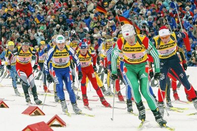 Eines der legendärsten Rennen in der Biathlongeschichte: die WM-Staffel 2004 in Oberhof. 
