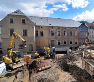 1,75 Millionen Euro fließen in Sanierung der Altstadt Hainichens - Ein ehrgeiziges Investitionsprojekt ist der zentrale Schulstandort am Hainichener Lutherplatz mit Hort (Foto) sowie dem künftigen Grundschul- und dem Mittelschulbereich.