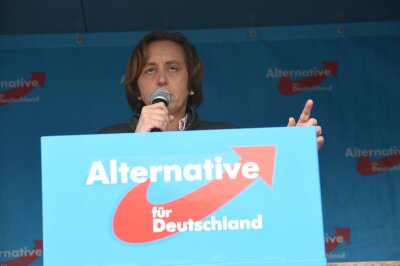 1. Mai - So lief der große Demo-Tag in der Region - Die Bundestagsabgeordnete Beatrix von Storch auf der Bühne.