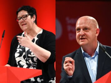 Kathrin Michel und Henning Homann, Landesvorsitzende der SPD.