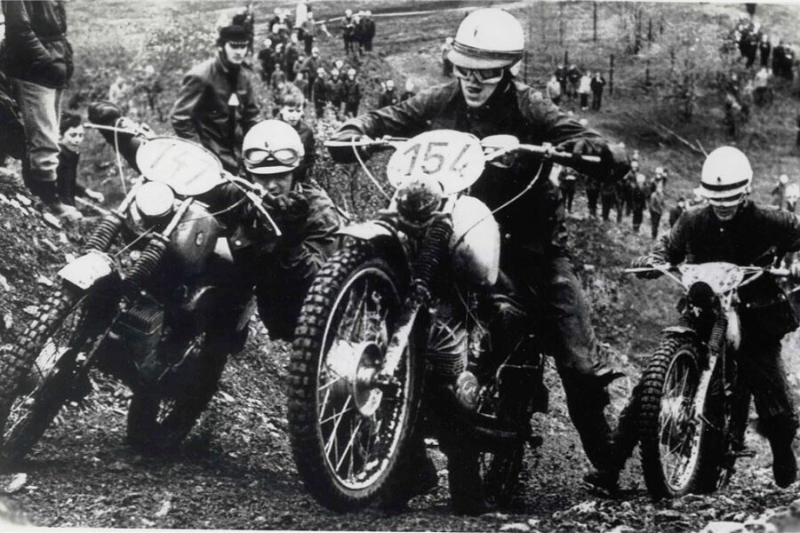 Zwischen 1957 und 1974 (im Bild ein Rennen im Jahre 1972) gab es eine Zwei-Tage-Fahrt bei "Rund um Zschopau".