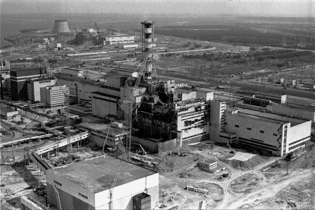 Das Atomkraftwerk nach der Katastrophe. 