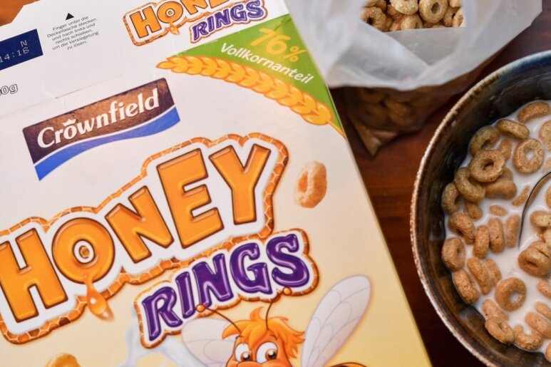 20 Prozent weniger Süße - Das erste Eigenprodukt von Lidl mit reduziertem Zuckergehalt: Frühstücksflocken der Sorte "Honey Rings".