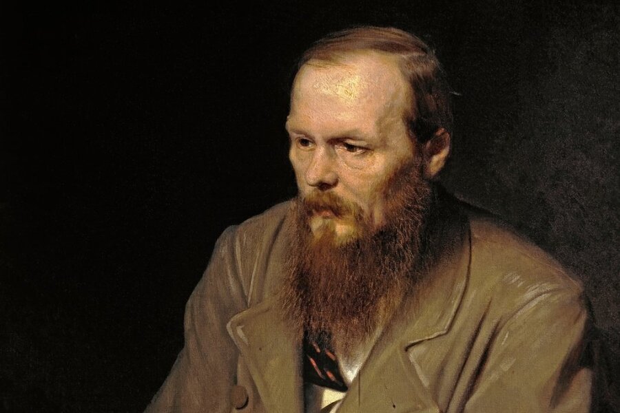 Fjodor Michailowitsch Dostojewski im Jahr 1872 auf einem Gemälde von Wassili Perow. 