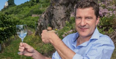  Wein und Weinbergschnecke: Winzer Martin Schwarz liebt die Arbeit im Weinberg. 