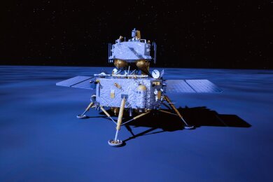 Videoanimation: So in etwa sah es aus, als die chinesische Sonde auf dem Mond landete.
