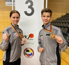 Selina Fabian und Dustin Striesche (r.) gewannen je eine Bronzemedaille bei der DM im bayrischen Elsenfeld. 