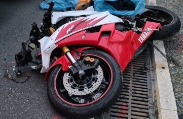 34-jähriger Biker tödlich verunglückt - Die Maschine des tödlich verunglückten Motorradfahrers.