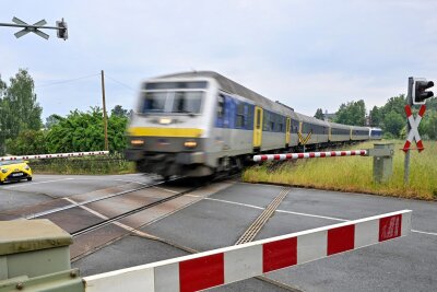 Einspuriger Abschnitt in Burgstädt.