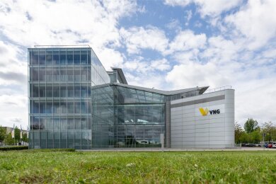 Blick auf die Zentrale der VNG AG in Leipzig. Der Gasgroßhändler versorgt zahlreiche Stadtwerke und Industriekunden in der Region.