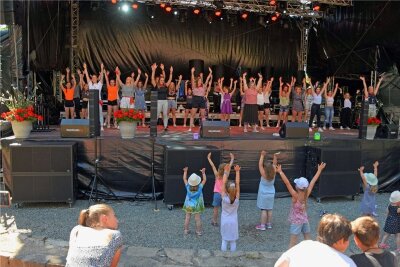 Beim Parkfestsong gingen auch die jüngsten Besucher voll mit. 