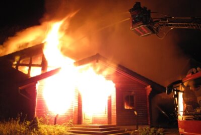 Holzhaus in Flammen