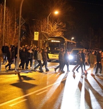 Die Polizei konnte die bis zu 500 Protestler in Lichtenstein nicht aufhalten. 