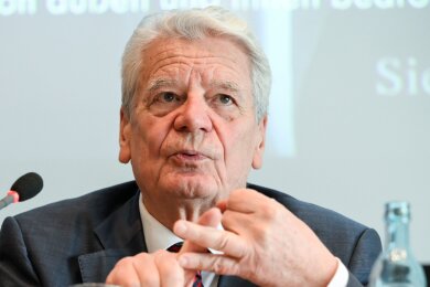 Joachim Gauck, Bundespräsident a.D., stellt sein Buch vor.