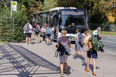 Viele Schüler im Landkreis Zwickau müssen sich ab Mittwoch Alternativen zum Schulbus suchen. Die Linie 117 (im Bild) fährt aber planmäßig.