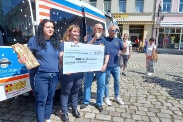 6459 Euro für Wünschewagen - Zur Spendenübergabe. 