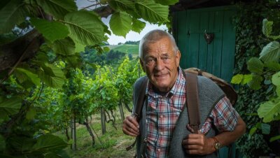 Weinbau kann in Arbeit ausarten: Ludwig Martin Rade in seinem Weinberg bei Sörnewitz.