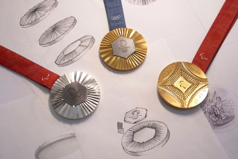 Objekte der Begierde: Medaillen der Spiele in Paris 2024.