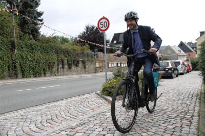 Bürgermeister Thomas Kunzmann ist ein erfahrener E-Bike-Fahrer.