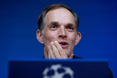 Bayern-Trainer Thomas Tuchel bei der Pressekonferenz in München.