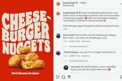 So bewirbt Burger King die neue Kreation auf Instagram. 