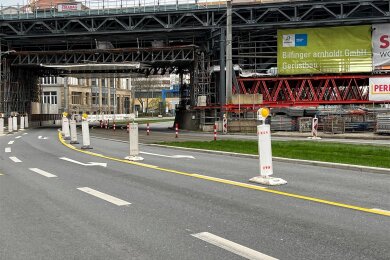 Auf der Annaberger Straße im Bereich des Viadukts wird nach Ostern für einige Tage voll gesperrt.