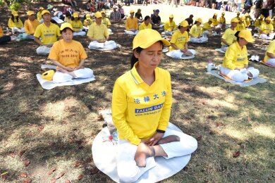 Eine Falun-Dafa-Medition in Brisbane, Australien.