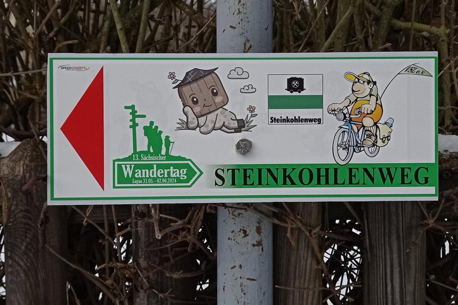 Ab Mitte März soll die Anmeldung für 13. Sächsischen Wandertag in Lugau möglich sein - Der Steinkohlenweg bekommt diese zusätzlichen Wegweiser, denn die Runde wird als ungeführte Tour angeboten.