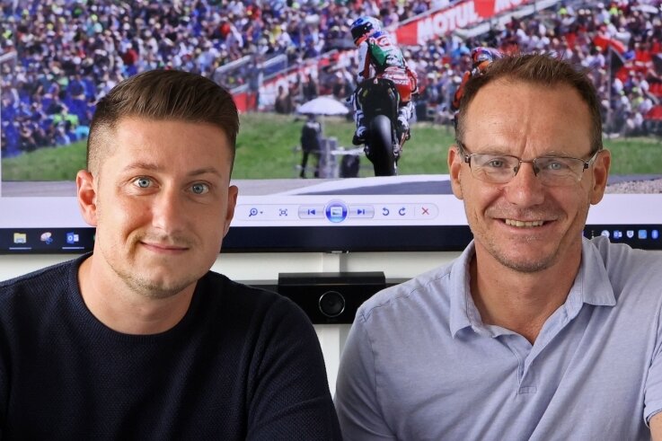 Die Geschäftsführer der Sachsenring Event GmbH Lutz Oeser (rechts) und Robert Dorn bereiten bereits den Moto-GP für das kommende Jahr vor.