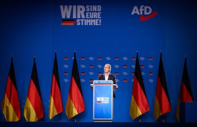 AfD-Führungsduo bleibt - Weidel will "Hippie-Wahn" beenden - Alice Weidel spricht beim Bundesparteitag der AfD in der Grugahalle in Essen.