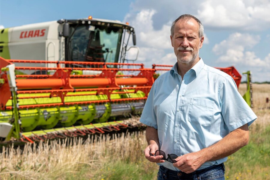 Agraset-Genossenschaft fährt teuerste Ernte aller Zeiten ein - Jan Gumpert, Vorstandsvorsitzender der Agraset-Agrargenossenschaft, an einem Feld zwischen Mittweida und Frankenau. 