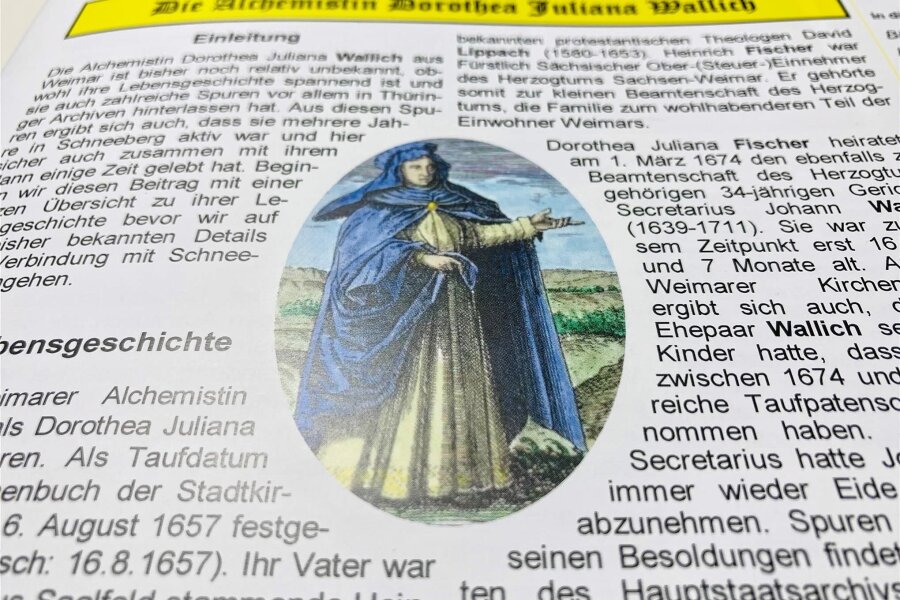 Alchemistin Dorothea Juliana Wallich ziert Titelbild - Die Alchemistin Dorothea Juliana Wallich ziert das Titelbild des aktuellen „Schneeberger Boten“.