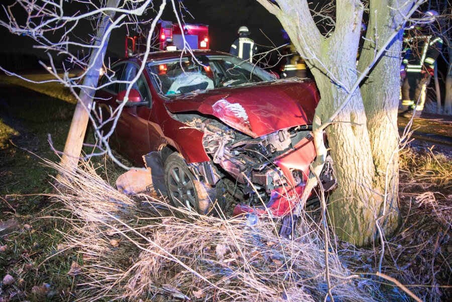 Alkoholfahrt endet am Baum - Fahrer verletzt - 
