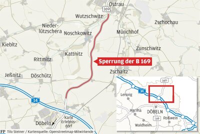 Alle Wege führen zu Karls Erlebnis-Dorf: Nur einer nicht - Die B169 ist seit Montag zwischen Ostrau und Abzweig Gadewitz gesperrt.
