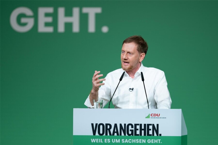 Alles auf die Karte Kretschmer - bleibt die CDU in Sachsen die Nummer 1? - Fühert er Sachsens CDU am 1. September erneut zum Wahlsieg? Ministerpräsident Michael Kretschmer (CDU).