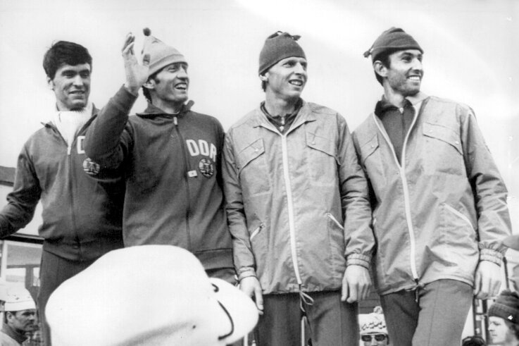 Als Joachim Meischner vor 50 Jahren Olympia-Bronze holte - Gehörten vor 50 Jahren zur Bronzestaffel bei Olympia (v.li.). Horst Koschka, Dieter Speer, Joachim Meischner und Hansjörg Knauthe.