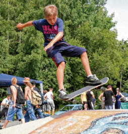 Am Ende muss alles wehtun - Joshua Groß aus Neuwelt war mit zehn Jahren der jüngste Teilnehmer des Skater-Contests in Sonnenleithe.