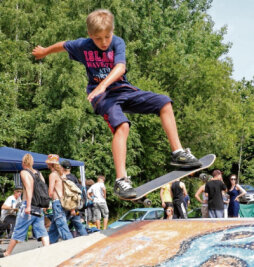 Am Ende muss alles wehtun - Joshua Groß aus Neuwelt war mit zehn Jahren der jüngste Teilnehmer des Skater-Contests in Sonnenleithe.