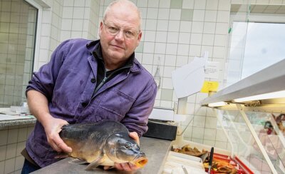 Am Jahresende kommt Karpfen auf den Tisch - Bernd Leucht, Chef der Fischereigenossenschaft Plauen.